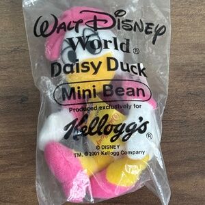 Walt DISNEY World Mini Bean Bag Plush DAISY DUCK Kellogg’s Cereal Promo Toy 2001
